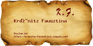 Kránitz Fausztina névjegykártya